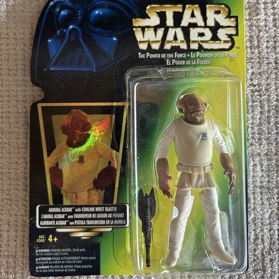 *Rare* International Version Star Wars: The Power of the Force Admiral Ackbar Action Figure with Comlink Wrist Blaster