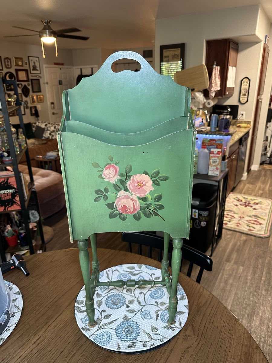 Vintage Green Magazine Holder