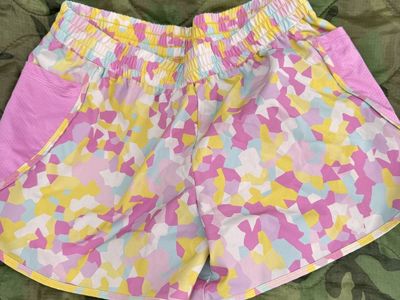 Lands' End Girls Floral Athletic Shorts - Kids Size L (10-12)