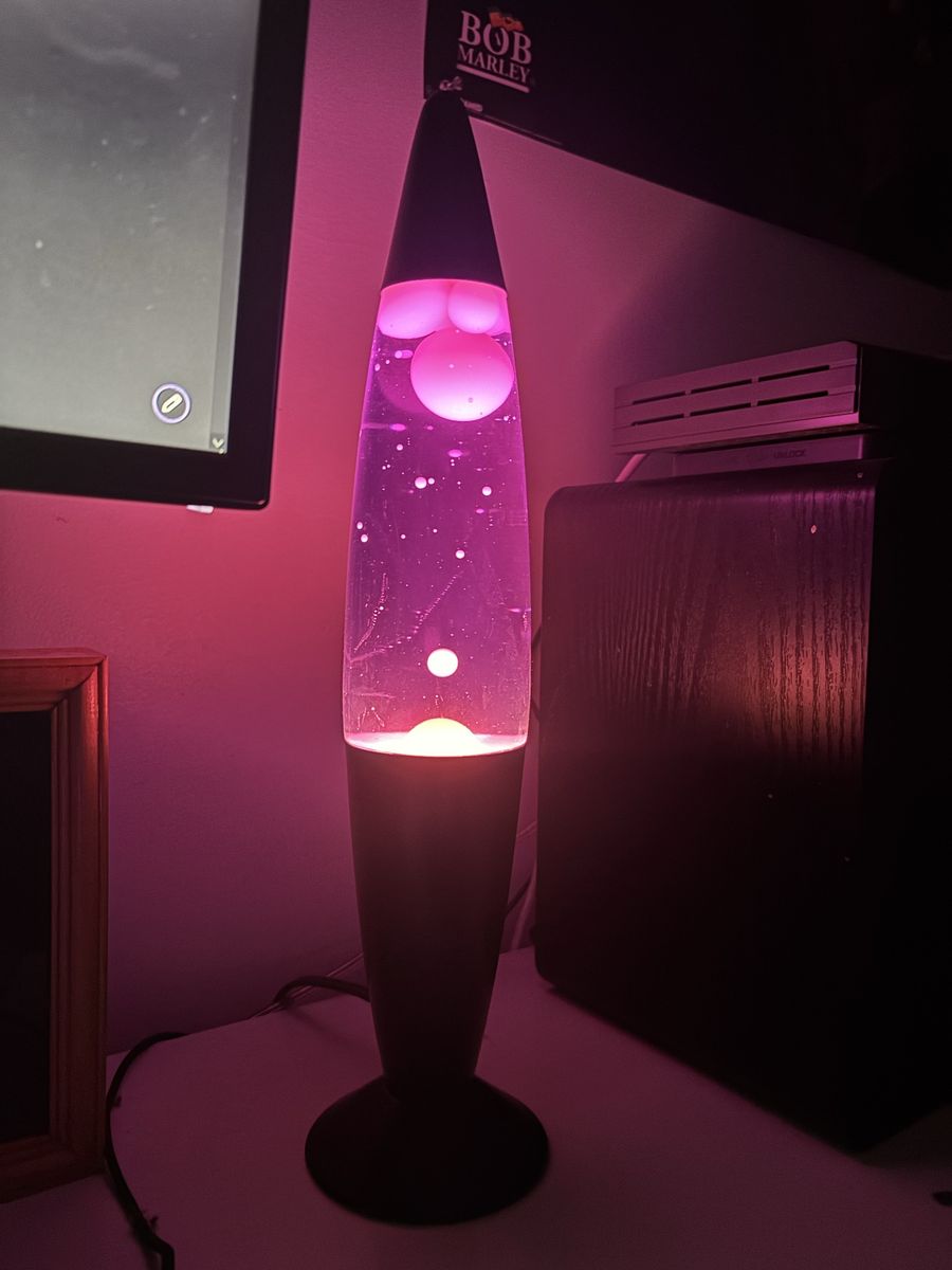 Pink/purple  Lava Lamp with Black Base and Cap