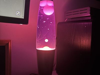 Pink/purple Lava Lamp with Black Base and Cap