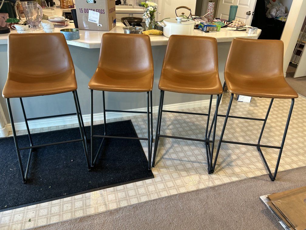 Faux Leather Bar Stools