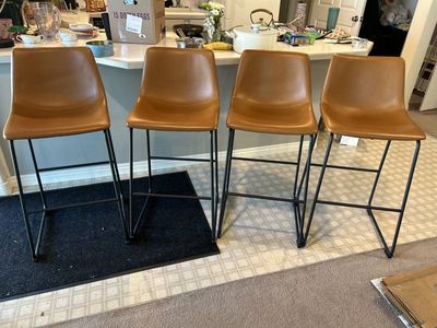 Faux Leather Bar Stools
