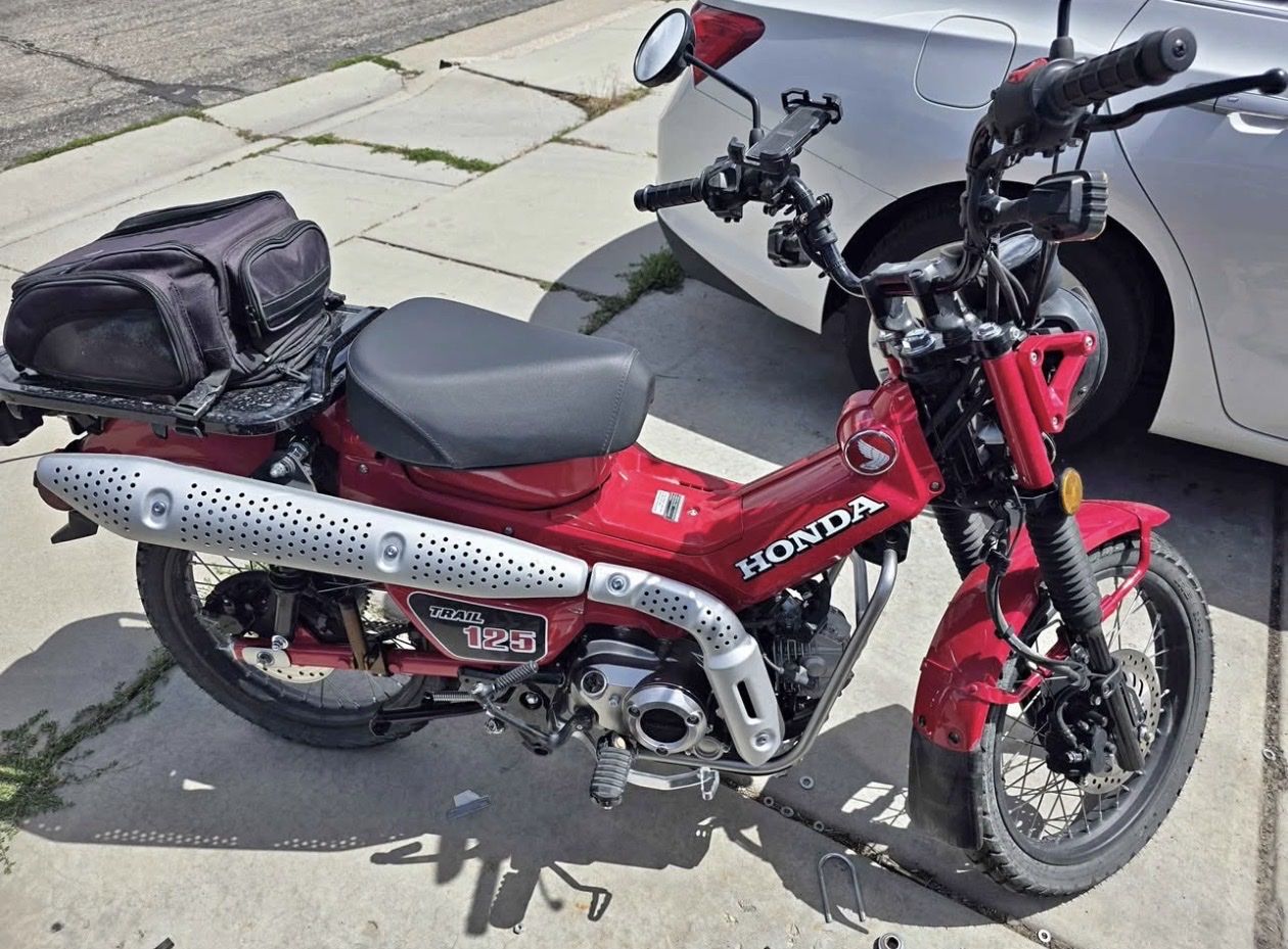 2025 Honda Trail 125 Red Motorcycle - Excellent Condition, 327 miles.