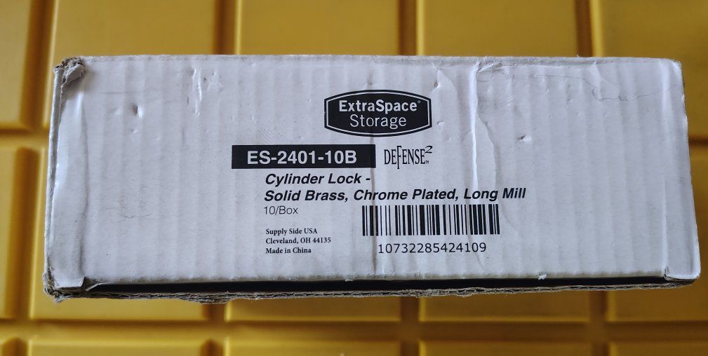 Extra Space Storage ES-2401-10B Cylinder Lock & 3 Keys, Solid Brass BOX OF 10. NEW