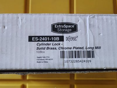 Extra Space Storage ES-2401-10B Cylinder Lock & 3 Keys, Solid Brass BOX OF 10. NEW