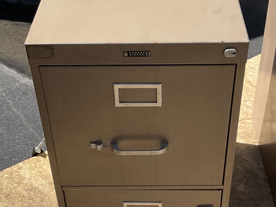 Pair of 2 Matching Invincible 2-Drawer Metal Filing Cabinets - Heavy Duty