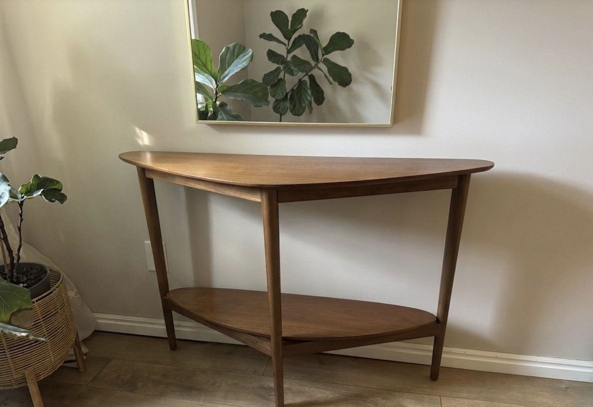 West Elm Tripod MCM Walnut Console Table