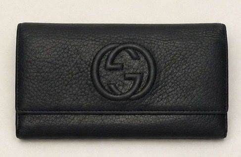 Gucci Soho Leather Flap Wallet – Black (Authentic)