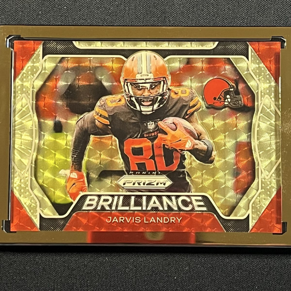 Gold Vinyl 3/5 Jarvis Landry Brilliance Panini Prizm Super Short Print Football Card - Cleveland Browns Collectible