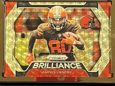 Gold Vinyl 3/5 Jarvis Landry Brilliance Panini Prizm Super Short Print Football Card - Cleveland Browns Collectible