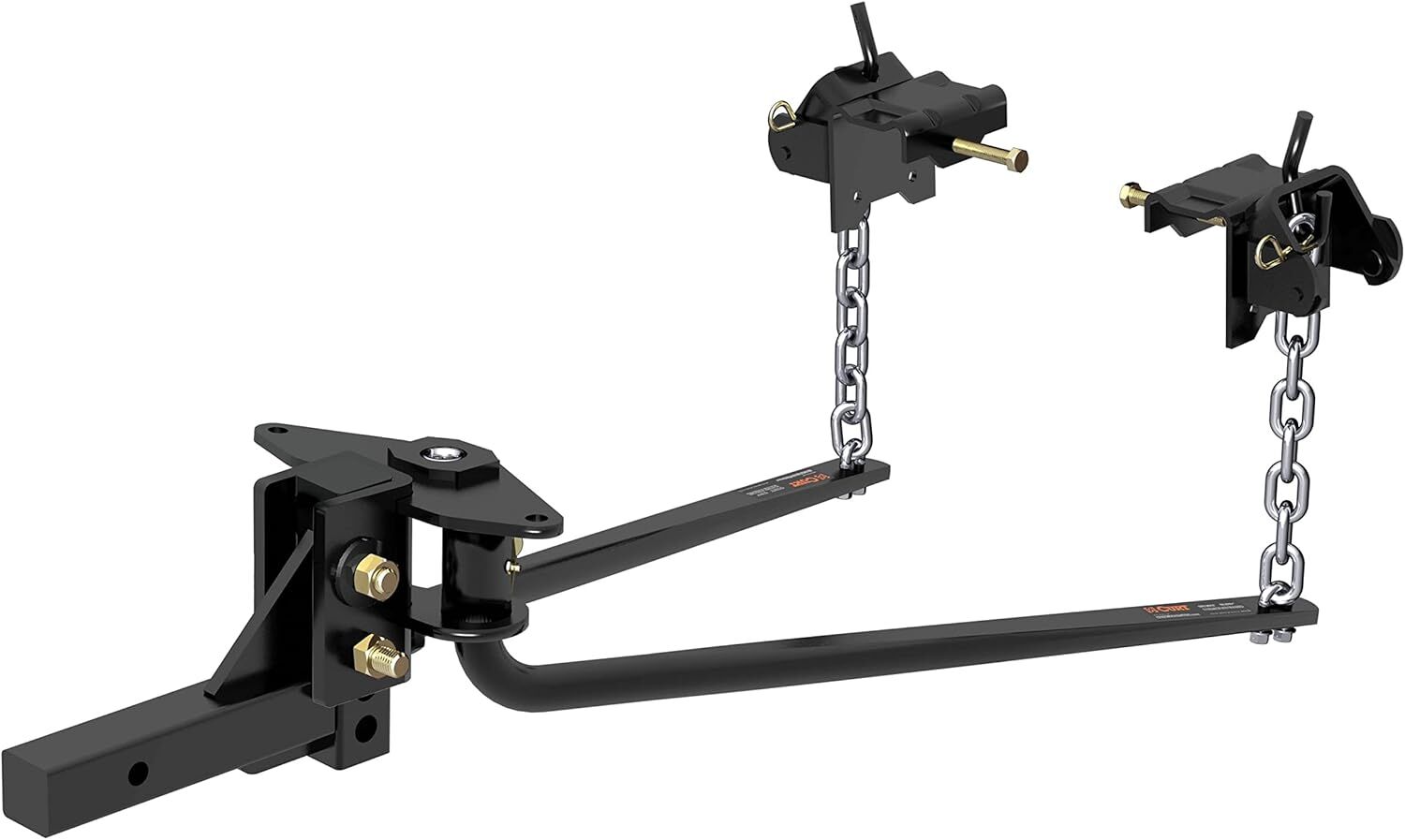 CURT 17050 Round Bar Weight Distribution Hitch with Integrated Lubrication, Up to 6K, 2-Inch Shank