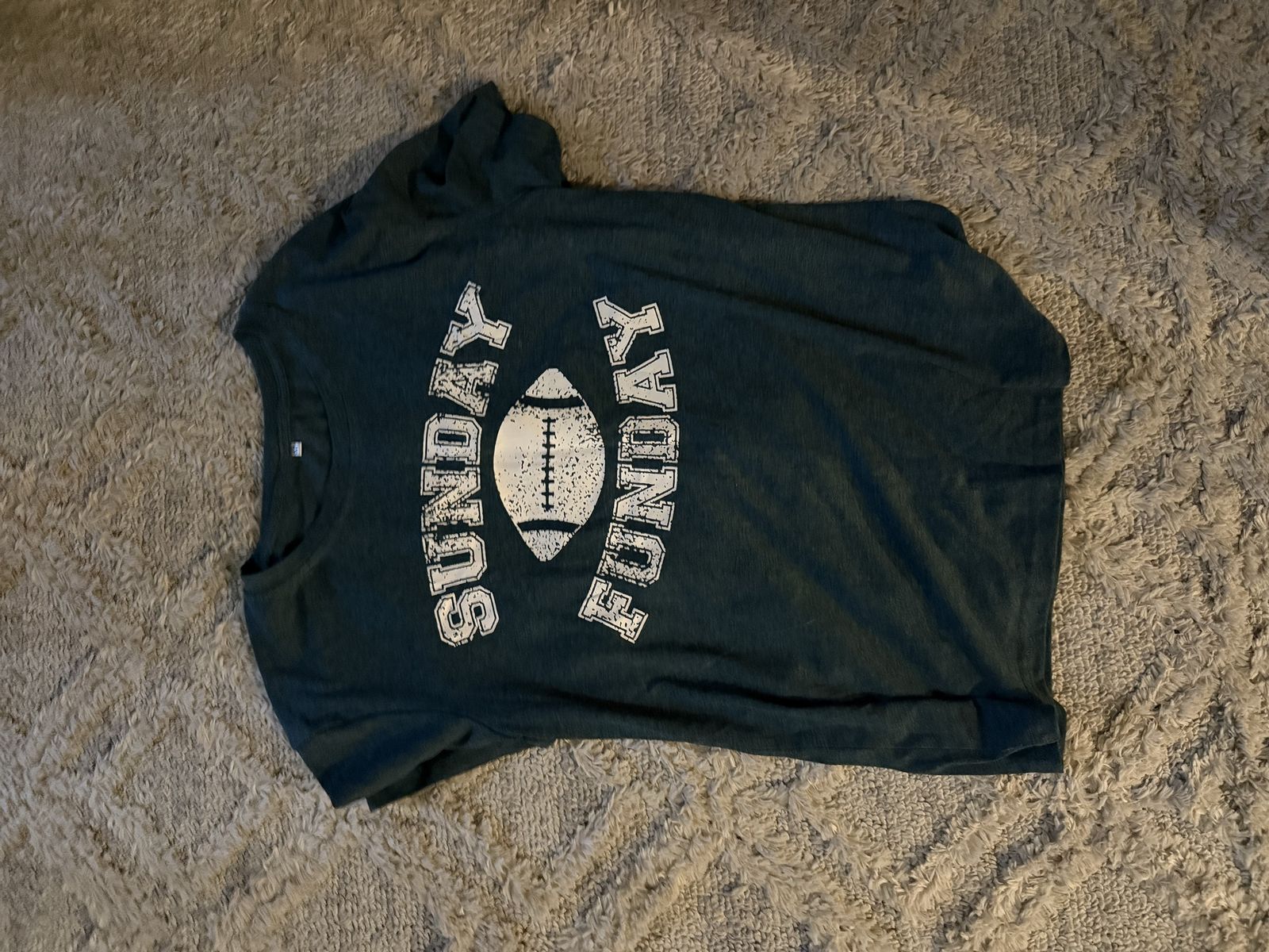 Teal Green Medium Sunday Funday Football Graphic Tee women’s