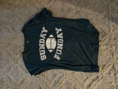Teal Green Medium Sunday Funday Football Graphic Tee women’s
