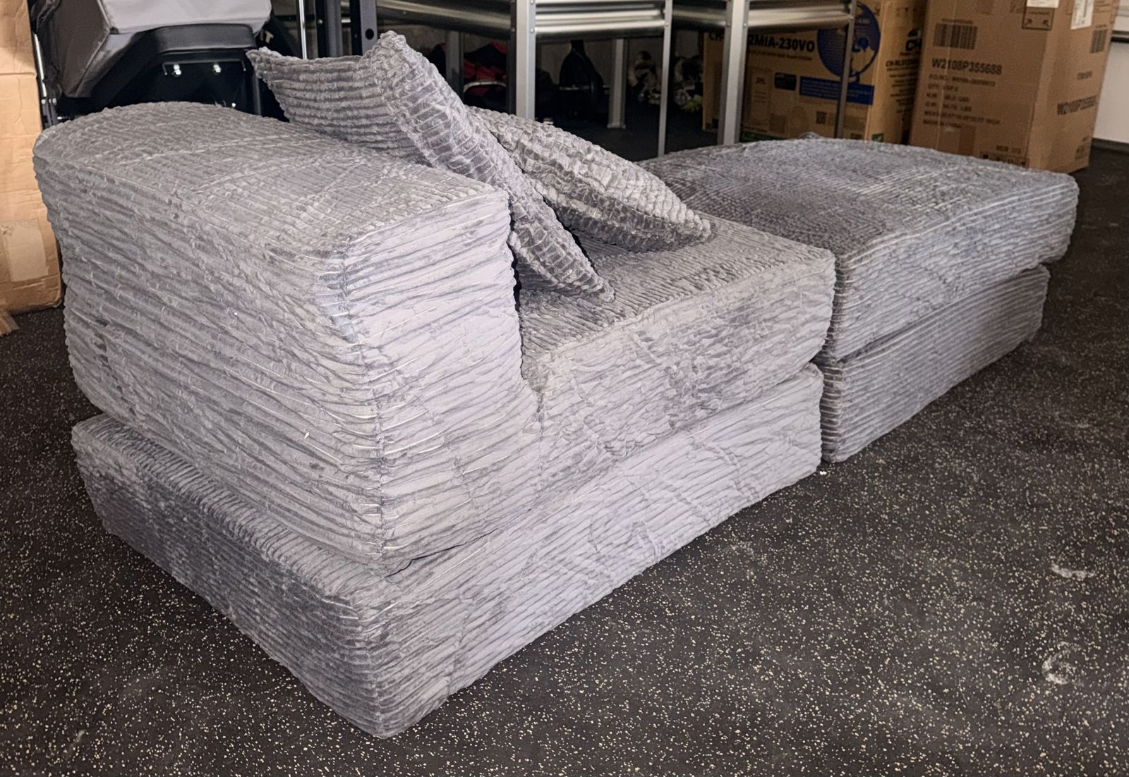 NEW Gray Floor Couch/Bed