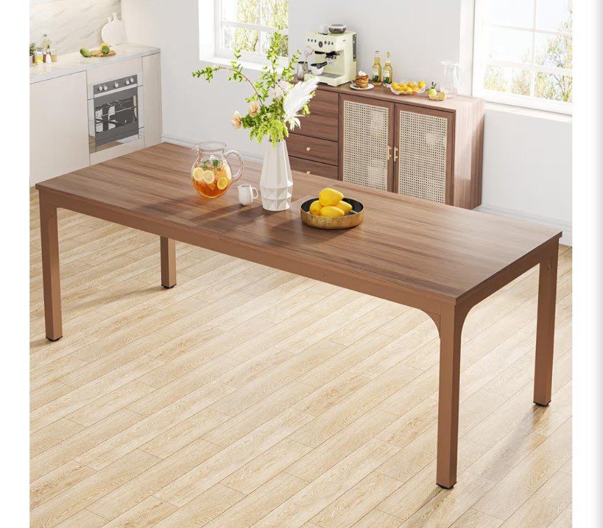 Tribesigns 78 inch Brown Kitchen Dining Table for 6-8 People