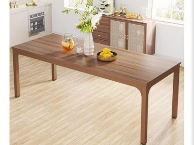 Tribesigns 78 inch Brown Kitchen Dining Table for 6-8 People