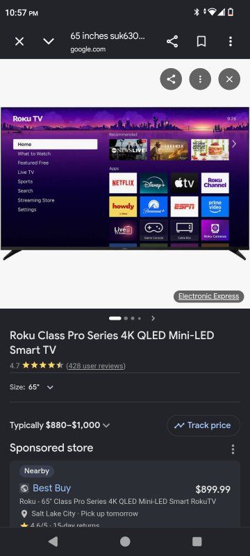 Roku Class Pro Series 65" 4K QLED Mini-LED Smart TV