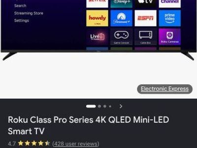 Roku Class Pro Series 65" 4K QLED Mini-LED Smart TV