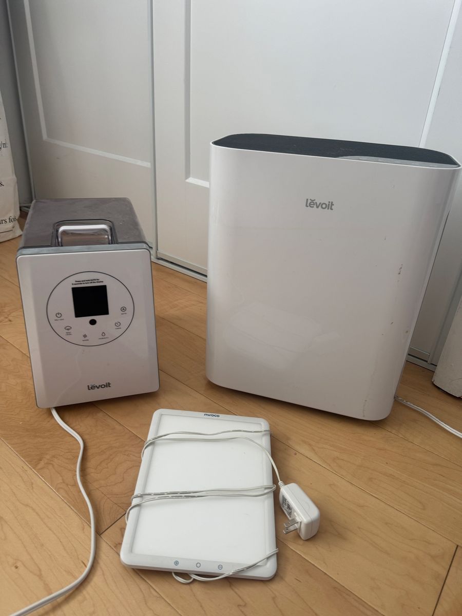 Levoit Air Purifier, Levoit Digital Humidifier + Therapy Lamp Set