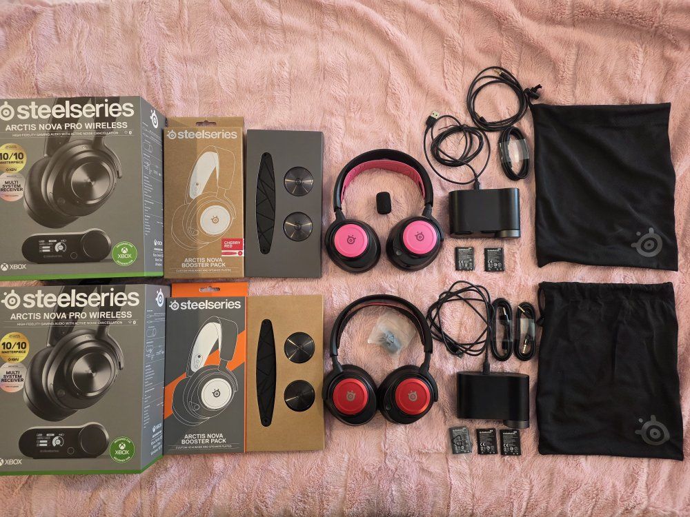 SteelSeries Arctis Nova Pro Wireless Headsets (x2) with Booster Packs