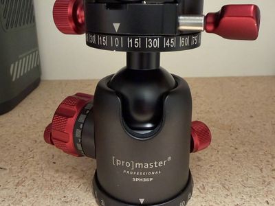 ProMaster Professional SPH36P Ball Head Camera Tripod Mount with Red Accents