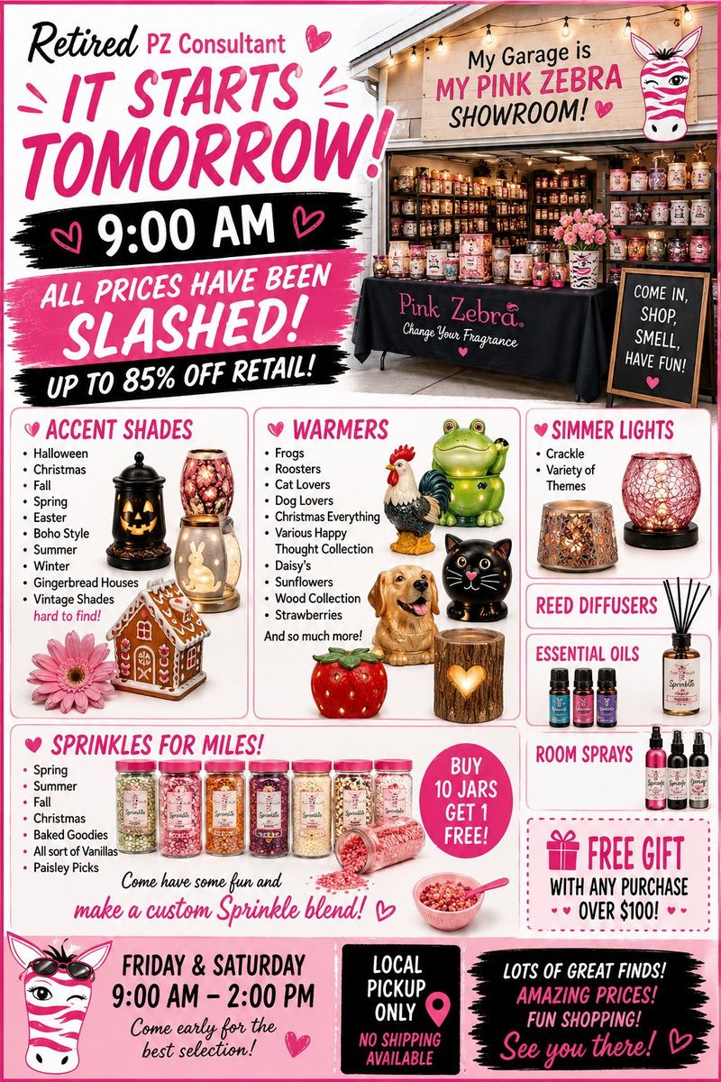 Pink Zebra Home Fragrance Sale! Warmers, Sprinkles, Oils, & More - Up to 85% Off Retail!