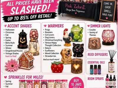 Pink Zebra Home Fragrance Sale! Warmers, Sprinkles, Oils, & More - Up to 85% Off Retail!