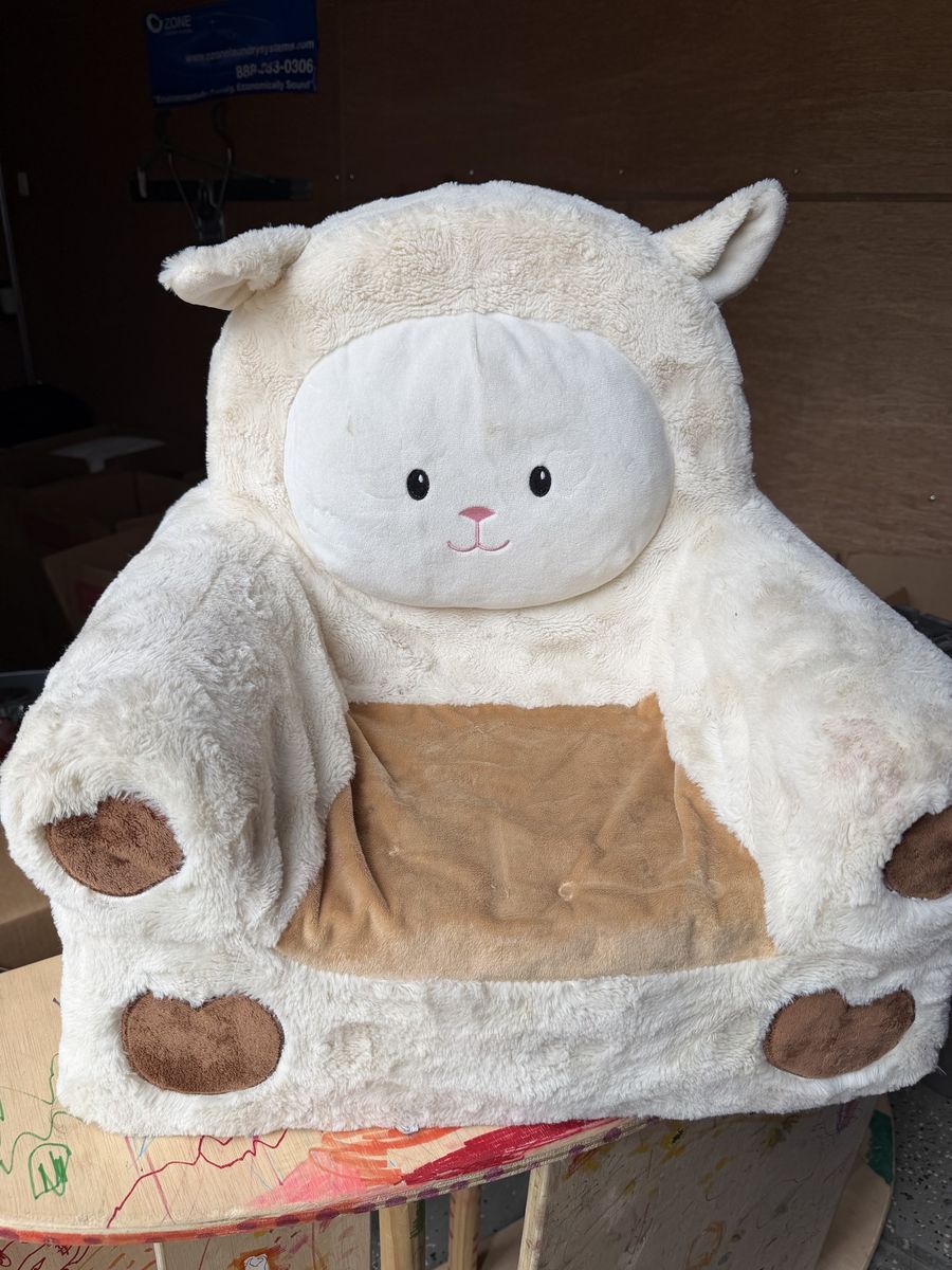 Plush Lamb Children's Armchair Soft Toddler Furniture