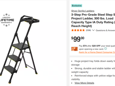 New Gorilla 3-step pro-grade steel project step stool ladder Type IA Duty Rating