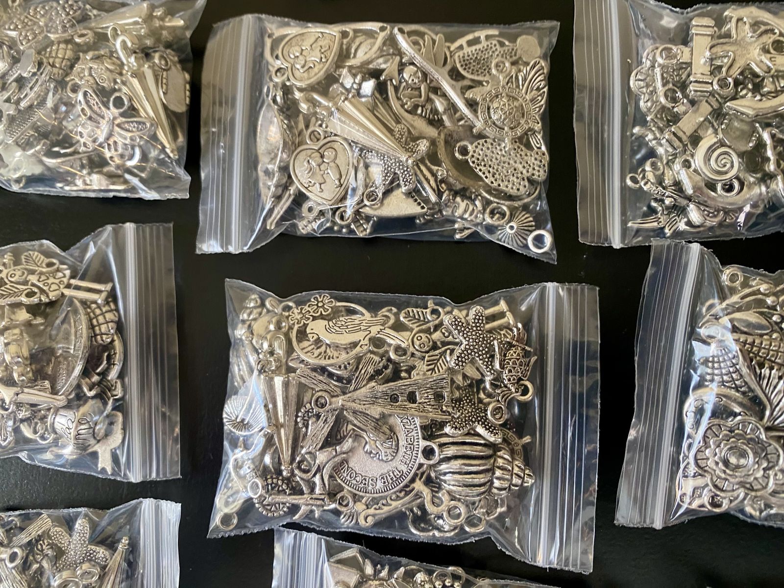 40-50 Assorted Silver Tone Charms Mixed Lots #3 Jewelry Making/ Craft Supplies $8 each OR 2/$15