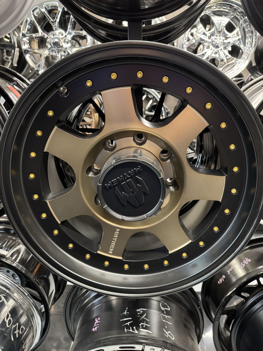 Mayhem Matte Prodigy black/machined w/bronce tint 18x9 lug pattern 8x170 brand new set of 4 wheels
