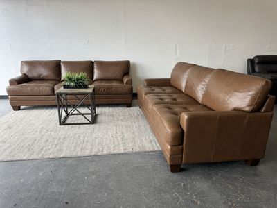 COSTCO TOP GRAIN LEATHER SOFA COUCH