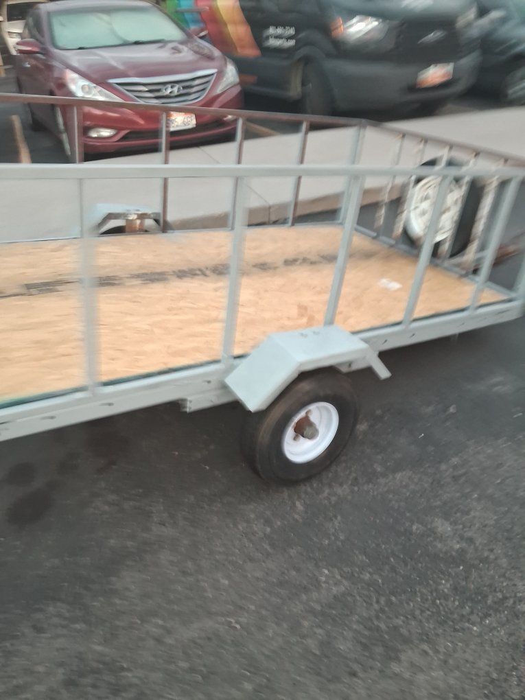 Utility Trailer with Wood Decking and Spare Tire
