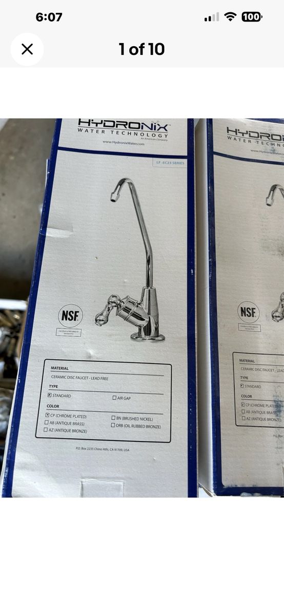 65 Hydronix Chrome NSF Filtered Water Faucets