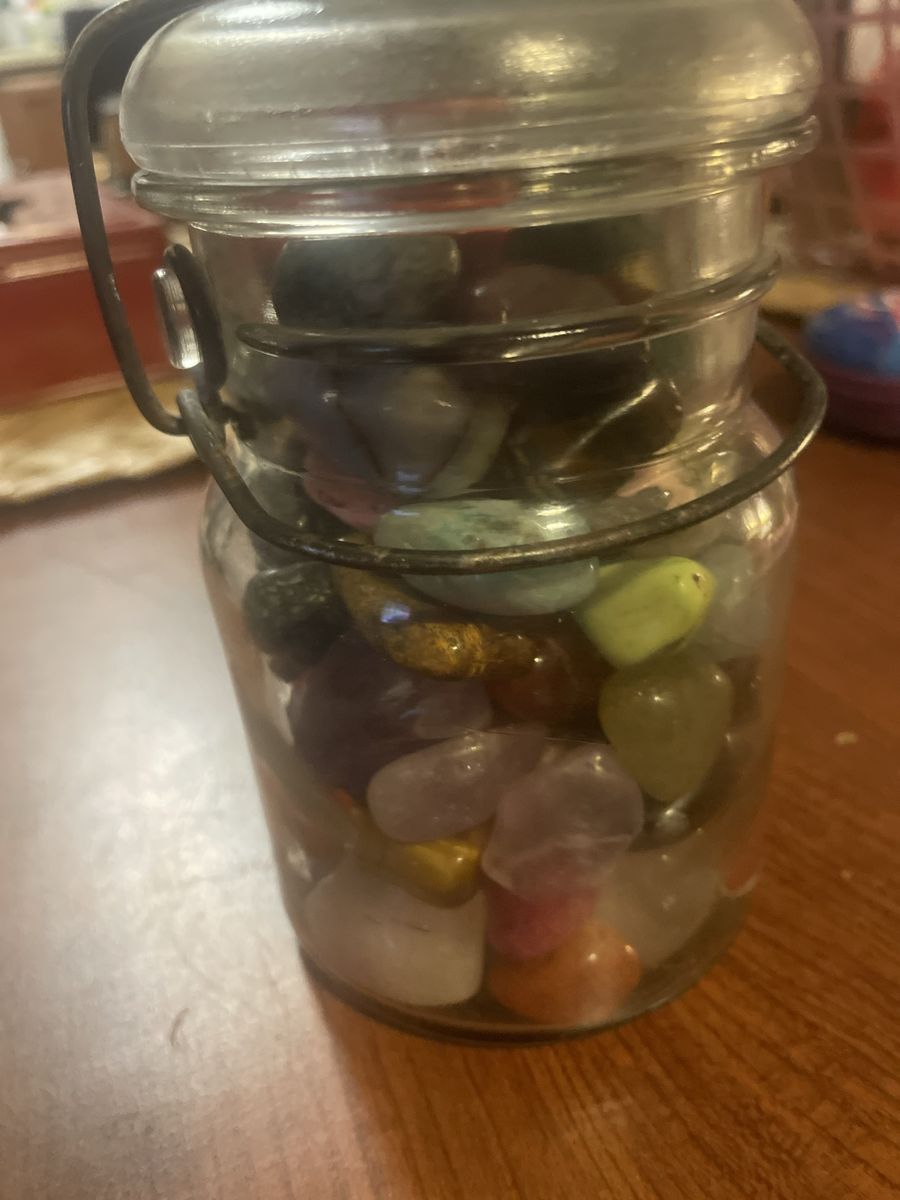 Big Jar Of 100s Of Different Gemstones