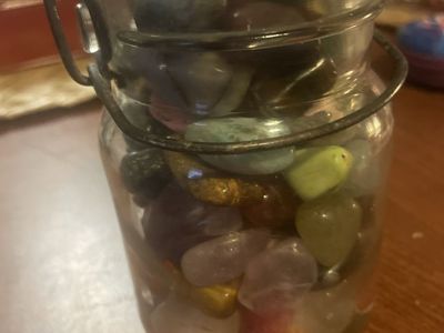 Big Jar Of 100s Of Different Gemstones