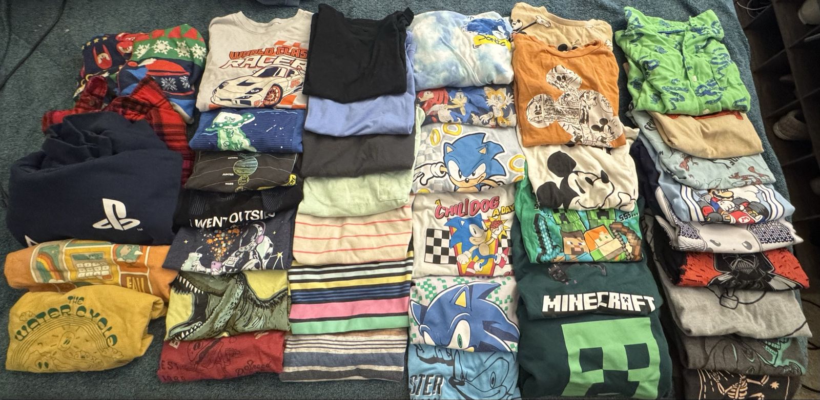 Lot of 26 Boys' Graphic Tops & Sweatshirt - Youth M - Minecraft, Sonic, Mario, Disney & More 1: $3 2: $5 5: $ 10-12 10: $25