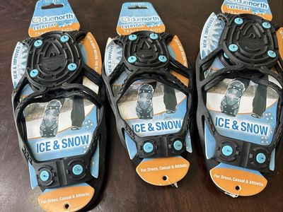 Lot of 3 Due North Everyday Ice & Snow Traction Aids Shoe Crampons L-XL & S-M