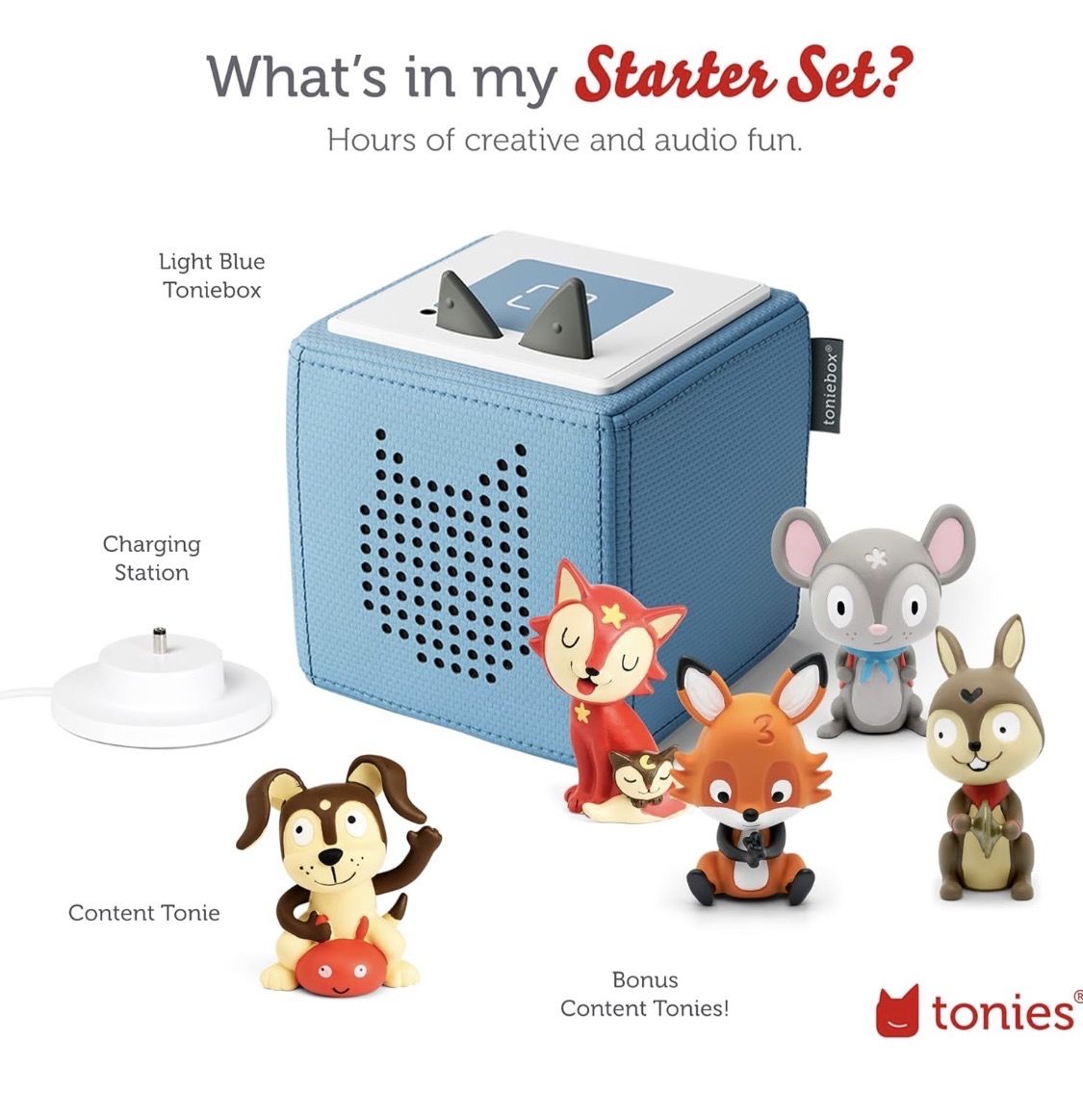 Toniebox Travel Songs Bundle - Light Blue