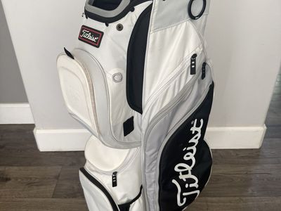 TITLEIST CART 15 GOLF BAG – 15-WAY DIVIDER – WHITE/GRAY/BLACK