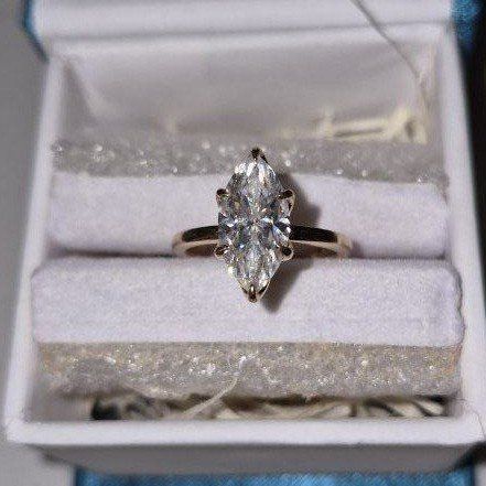 Moissanite 3 CT Marquise Cut 10kt Rose Gold