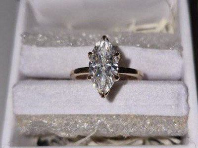 Moissanite 3 CT Marquise Cut 10kt Rose Gold