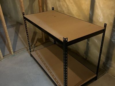 5 separate shelving units