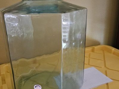 Large Hexagonal Glass Beverage Dispenser with Spigot and Lid - Clear/Aqua