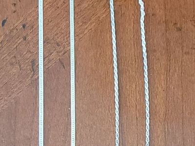 Lot of 3 Silver 925 Bracelets and Necklace Signed Italy 0.29 ounces