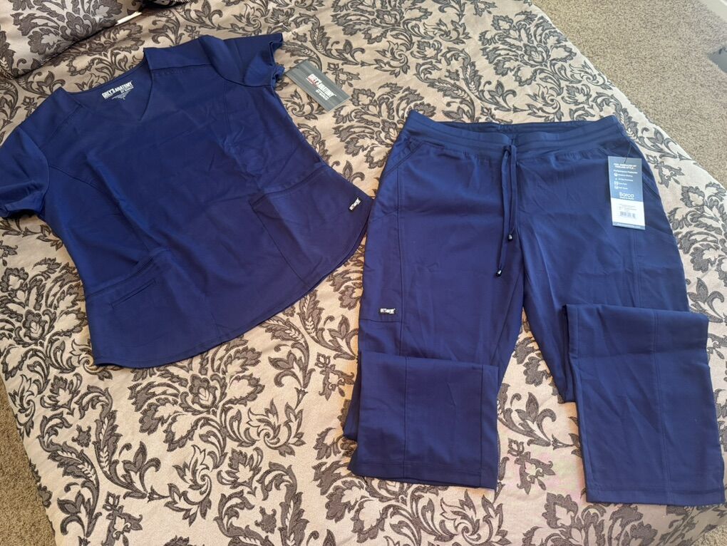NWT Grey's Anatomy Navy Scrub Set