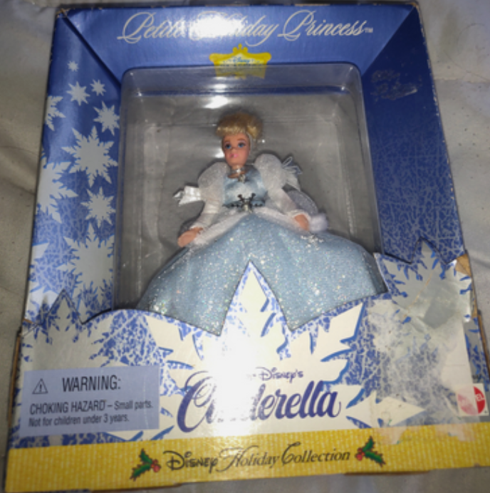 Walt Disney Petite Holiday Princess Barbie Cinderella Ornament - She Jingles NEW Boxed