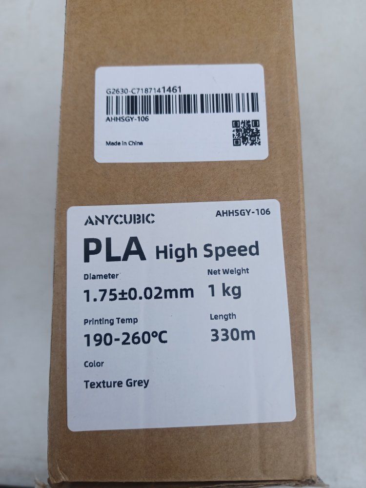 ANYCUBIC PLA High Speed 3D Printer Filament, 1.75mm, 1kg, 330m, Texture Grey