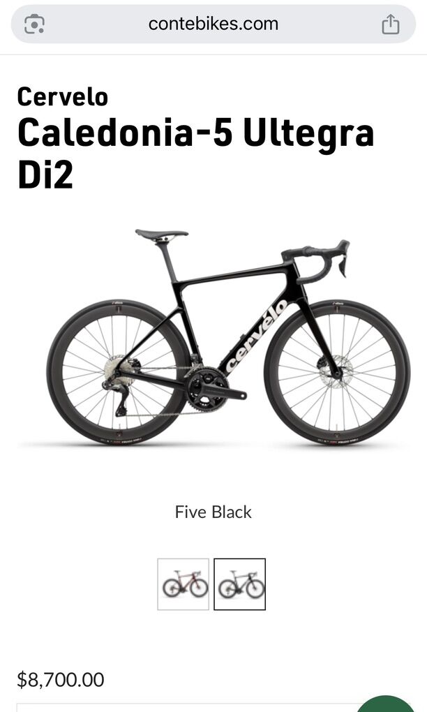 2025 Cervelo Caledonia 5 Build Size 58